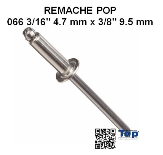 Imagen de REMACHE POP 066 3/16" 4.7 mm x 3/8" 9.5 mm