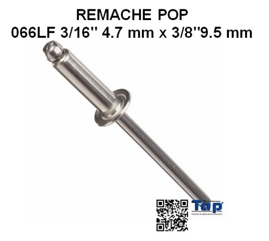 Imagen de REMACHE POP 066LF 3/16" 4.7 mm x 3/8"9.5 mm