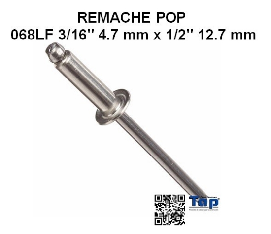 Imagen de REMACHE POP 068LF 3/16" 4.7 mm x 1/2" 12.7 mm