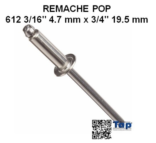 Imagen de REMACHE POP 612 3/16" 4.7 mm x 3/4" 19.5 mm