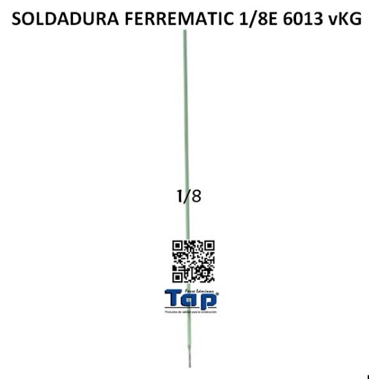 Imagen de SOLDADURA FERREMATIC 1/8E 6013 vKG