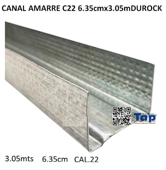 Imagen de CANAL AMARRE C22 6.35cmx3.05mDUROCK