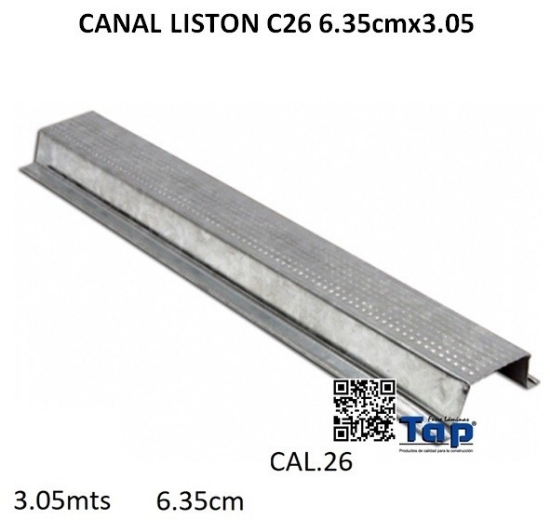 Imagen de CANAL LISTON C26 6.35cmx3.05