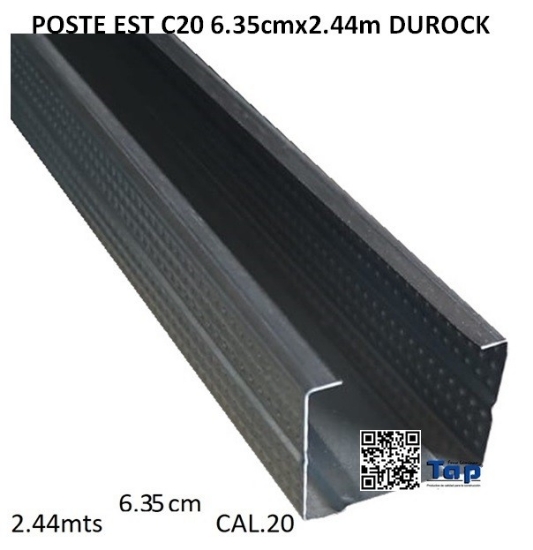 Imagen de POSTE EST C20 6.35cmx2.44m DUROCK