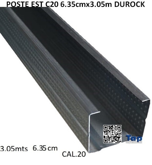 Imagen de POSTE EST C20 6.35cmx3.05m DUROCK