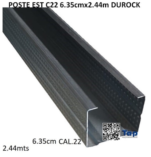 Imagen de POSTE EST C22 6.35cmx2.44m DUROCK