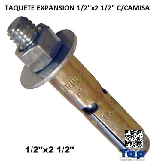 Imagen de TAQUETE EXPANSION 1/2"x2 1/2" C/CAMISA