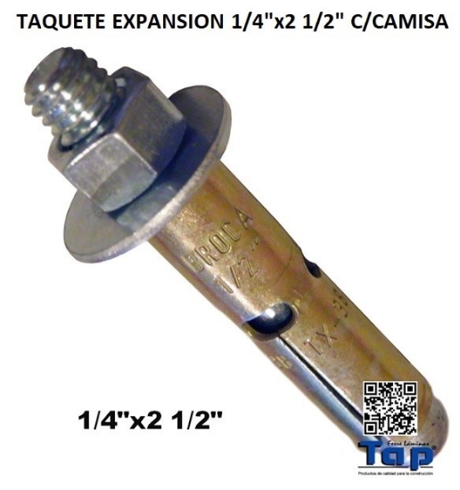 Imagen de TAQUETE EXPANSION 1/4"x2 1/2" C/CAMISA