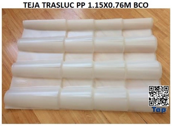 Imagen de TEJA TRASLUC PP 1.15X0.76M BCO