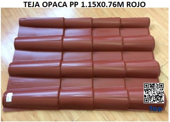 Imagen de TEJA OPACA PP 1.15X0.76M ROJO