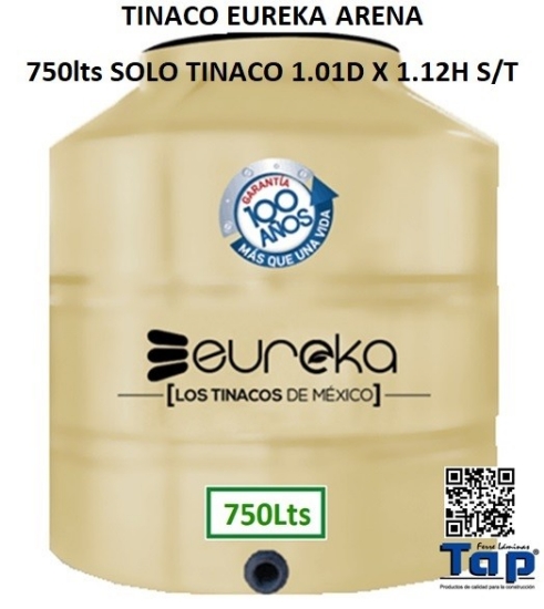 Imagen de TINACO EUREKA ARENA  750lts SOLO TINACO 1.01D X 1.12H S/T