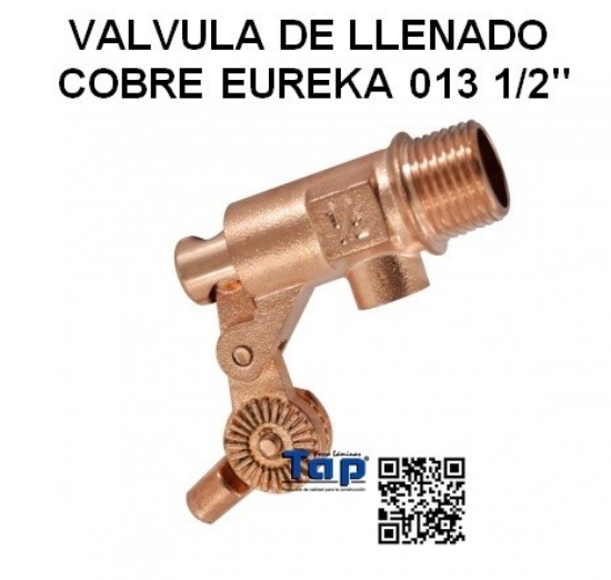 Imagen de VALVULA DE LLENADO COBRE EUREKA 013 1/2"
