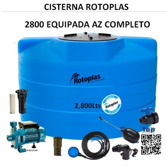 Imagen de CISTERNA ROTOPLAS  2800 EQUIPADA AZ COMPLETO