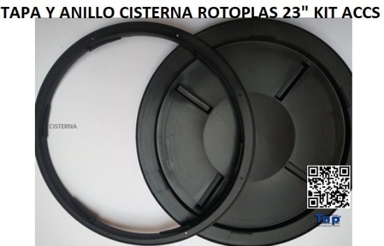 Imagen de TAPA Y ANILLO CISTERNA ROTOPLAS 23" KIT ACCS