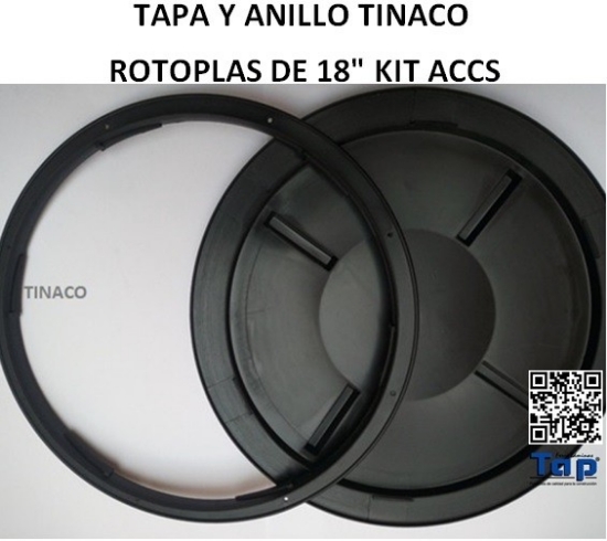 Imagen de TAPA Y ANILLO TINACO ROTOPLAS DE 18" KIT ACCS