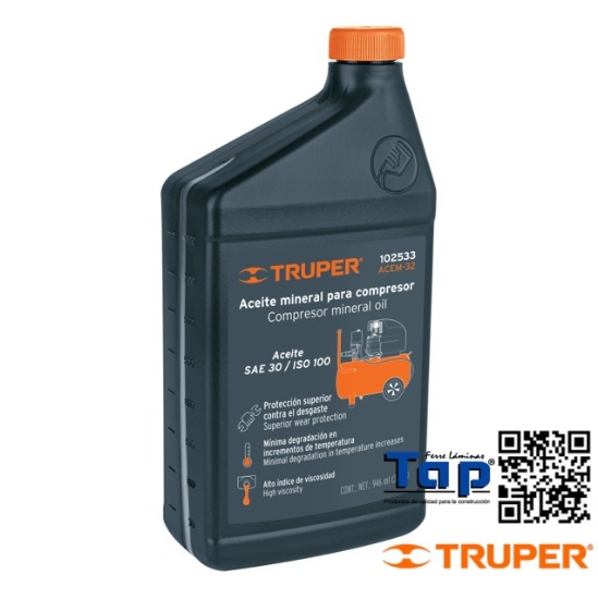 Imagen de ACEITE MINERAL P COMPRESOR 946ML (32OZ) TRUPER