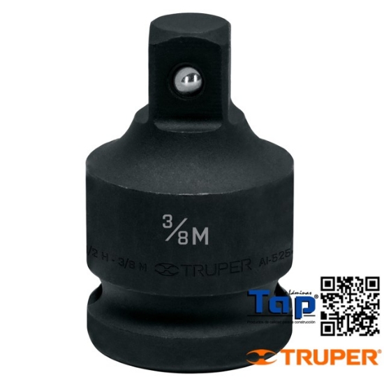 Imagen de ADAPTADOR DE IMPACTO 013 1/2" (H)X009 3/8" (M) TRUPER