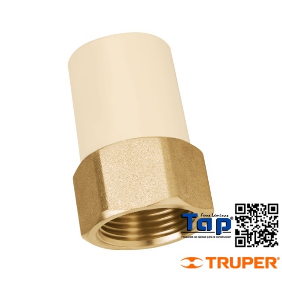 Imagen de ADAPTADOR HEMBRA CPVC 019 3/4" C INSERTO METALICO FOSET