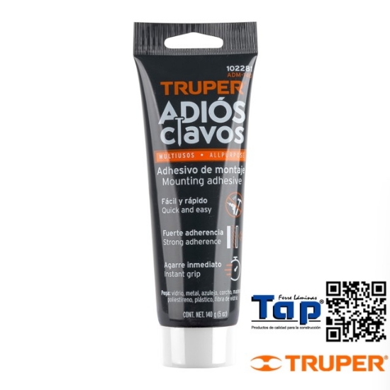 Imagen de ADHESIVO DE MONTAJE ADIOS CLAVOS 140 G TRUPER