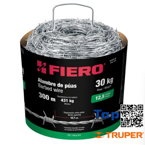Imagen de ALAMBRE DE PUAS 300 M CAL 12.5 FIERO ROLLO