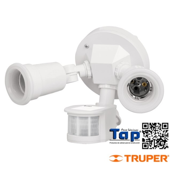 Imagen de ARBOTANTE BLANCO C/SENSOR MOVIMIENTO LAMP NO INCLUIDAS