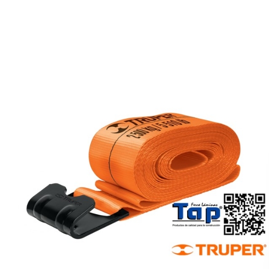 Imagen de BANDA DE 4"X9 M C GANCHO PLANO P MALACATE TRUPER