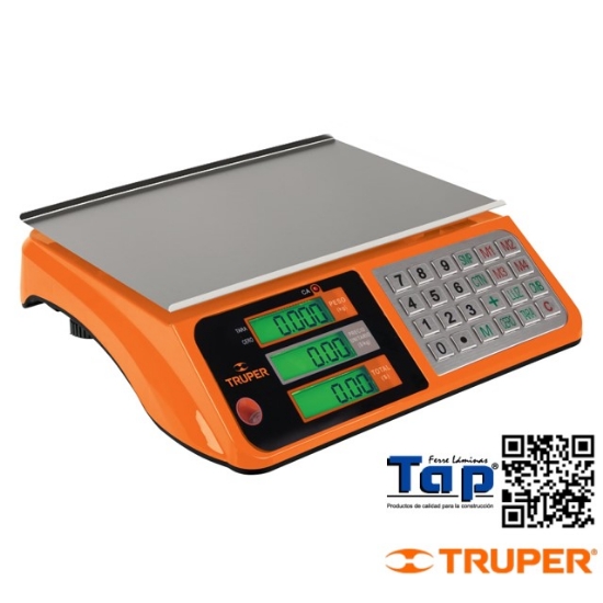 Imagen de BASCULA ELECTRONICA CAPACIDAD  40 KG MULTIFUNCIONES TRUPER