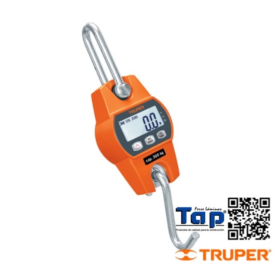 Imagen de BASCULA ELECTRONICA CAPACIDAD 300 KG COLGANTE TRUPER
