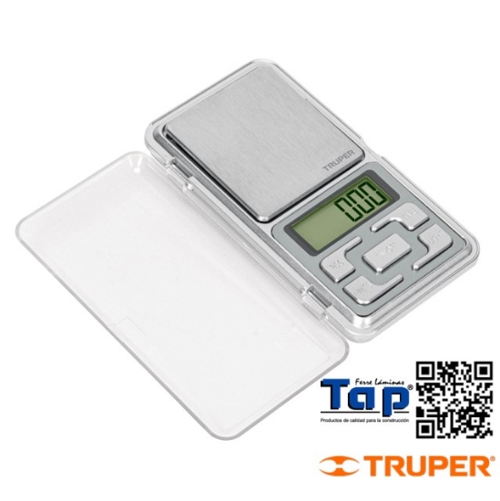Imagen de BASCULA ELECTRONICA CAPACIDAD 500 G DE BOLSILLO TRUPER