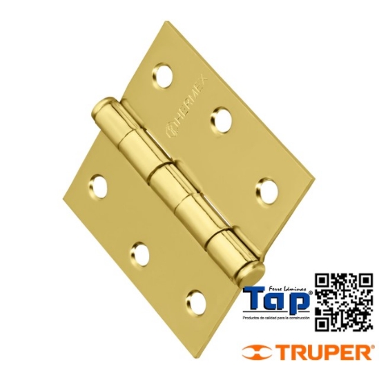 Imagen de BISAGRA CUA 062 2-1/2" ACERO LATONADO PLANA HERMEX