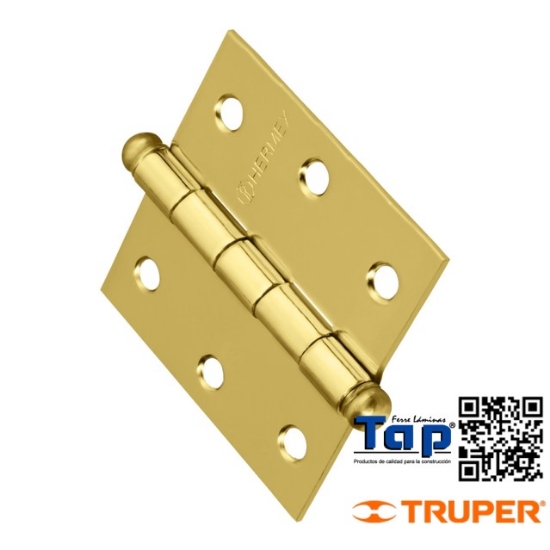 Imagen de BISAGRA CUA 062 2-1/2" ACERO LATONADO REDONDA HERMEX