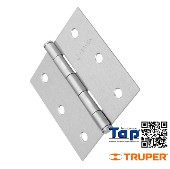 Imagen de BISAGRA CUA 075 3" ACERO CROMO MATE PLANA HERMEX BASIC