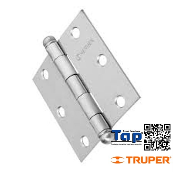 Imagen de BISAGRA CUA 075 3" ACERO CROMO MATE REDONDA HERMEX