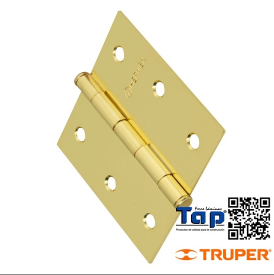 Imagen de BISAGRA CUA 075 3" ACERO LATONADO PLANA HERMEX BASIC