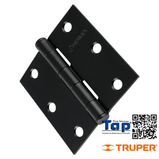 Imagen de BISAGRA CUA 075 3" ACERO NEGRO PLANA HERMEX