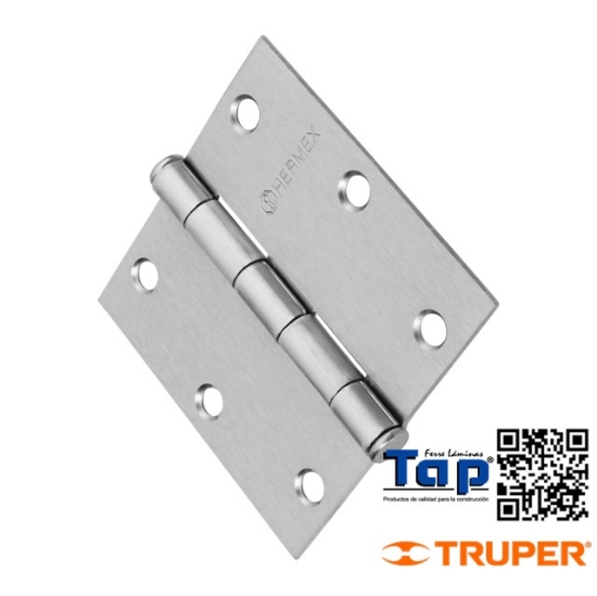 Imagen de BISAGRA CUA 087 3-1/2"  ACERO CROMO MATE PLANA HERMEX