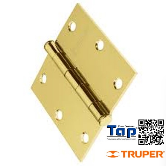 Imagen de BISAGRA CUA 087 3-1/2"  ACERO LATONADO PLANA HERMEX
