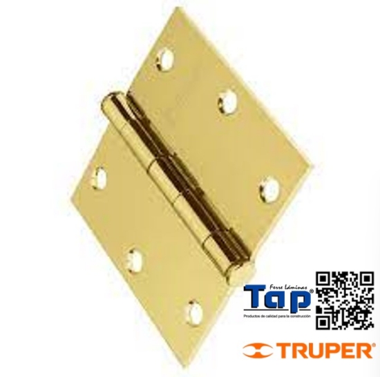 Imagen de BISAGRA CUA 087 3-1/2"  ACERO LATONADO PLANA HERMEX BAS
