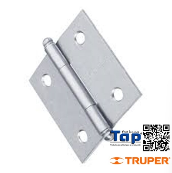 Imagen de BISAGRA CUA 100 4" ACERO CROMO MATE REDONDA HERMEX
