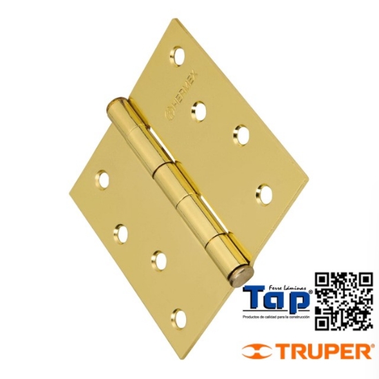 Imagen de BISAGRA CUA 100 4" ACERO LATONADO PLANA HERMEX