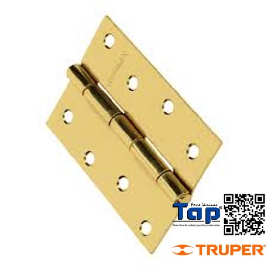 Imagen de BISAGRA RECT 087 3-1/2"  ACERO LATONADO HERMEX
