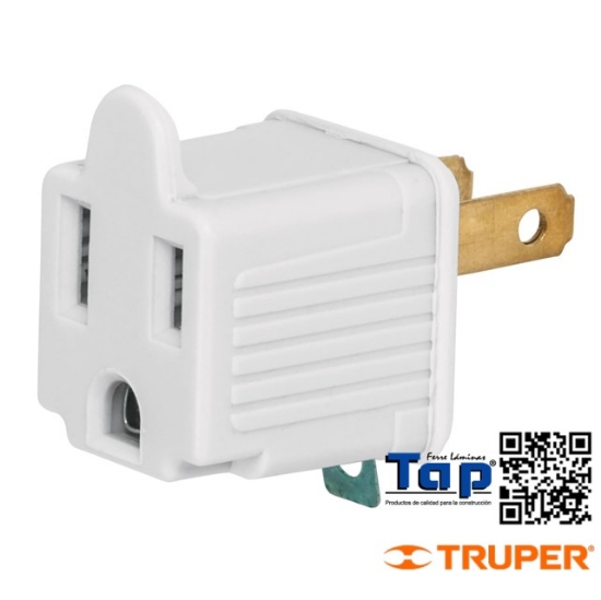 Imagen de ADAPTADORES 3 A 2 BLANCOS VOLTECK BOL 2