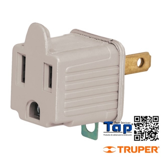 Imagen de ADAPTADORES 3 A 2 GRISES VOLTECK BOL 2
