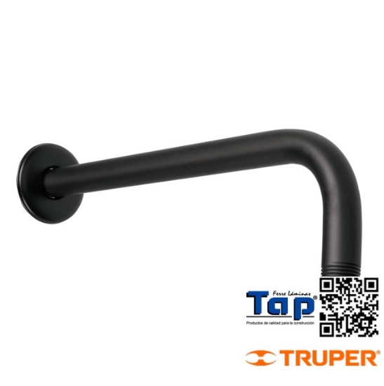 Imagen de BRAZO RECTO C CHAPETON P REGADERA 40 CM NEGRO MATE