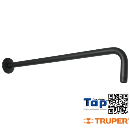 Imagen de BRAZO RECTO C CHAPETON P REGADERA 50 CM NEGRO MATE