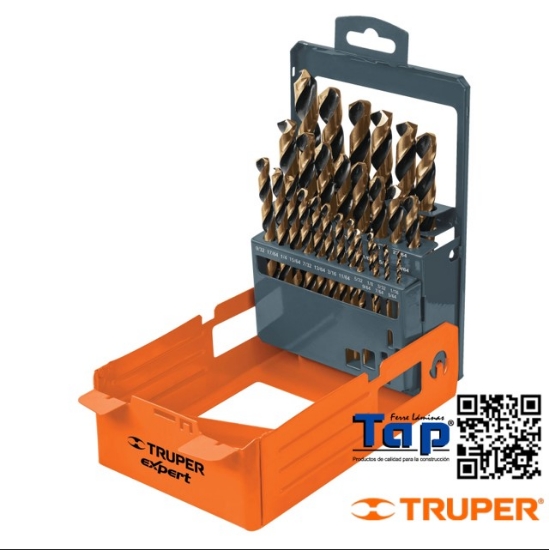 Imagen de BROCAS HSS P METAL EN ESTUC TRUPER EXPERT JGO 29