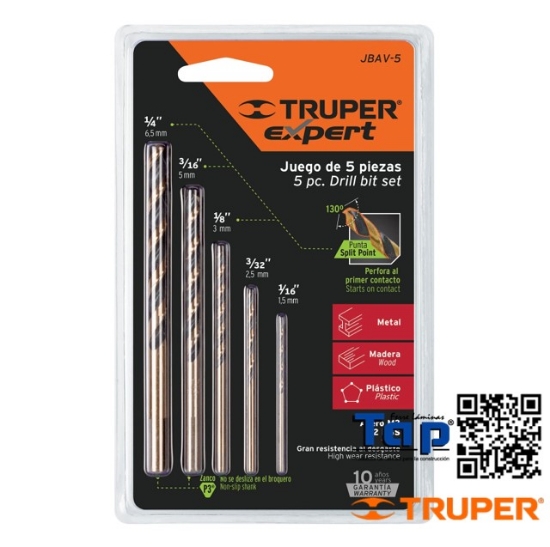 Imagen de BROCAS HSS P METAL TRUPER EXPERT JGO 5
