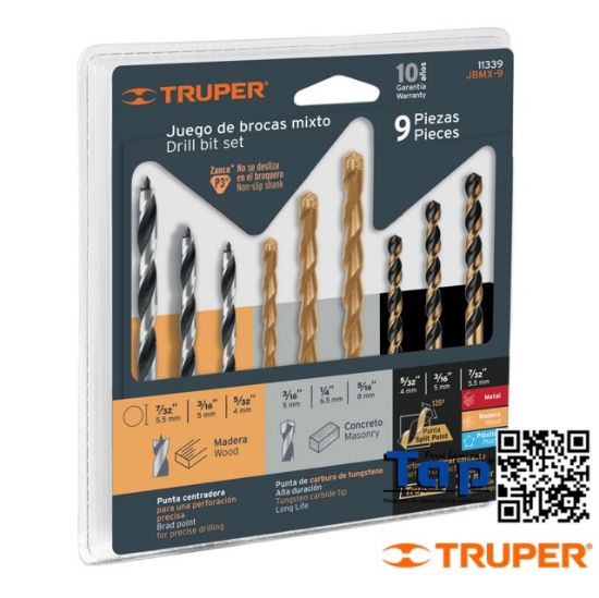 Imagen de BROCAS P METAL CONCRETO Y MAD TRUPER JGO 9