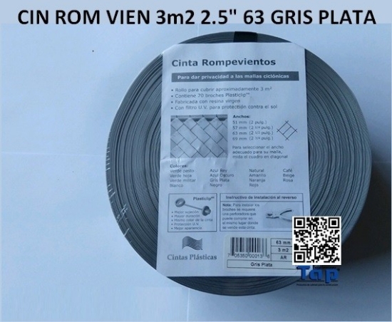 Imagen de CIN ROM VIEN 3m2 2.5" 63 GRIS PLATA