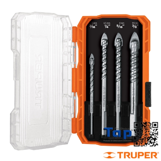 Imagen de BROCAS P VIDRIO Y AZULEJO TRUPER EXPERT JGO 4